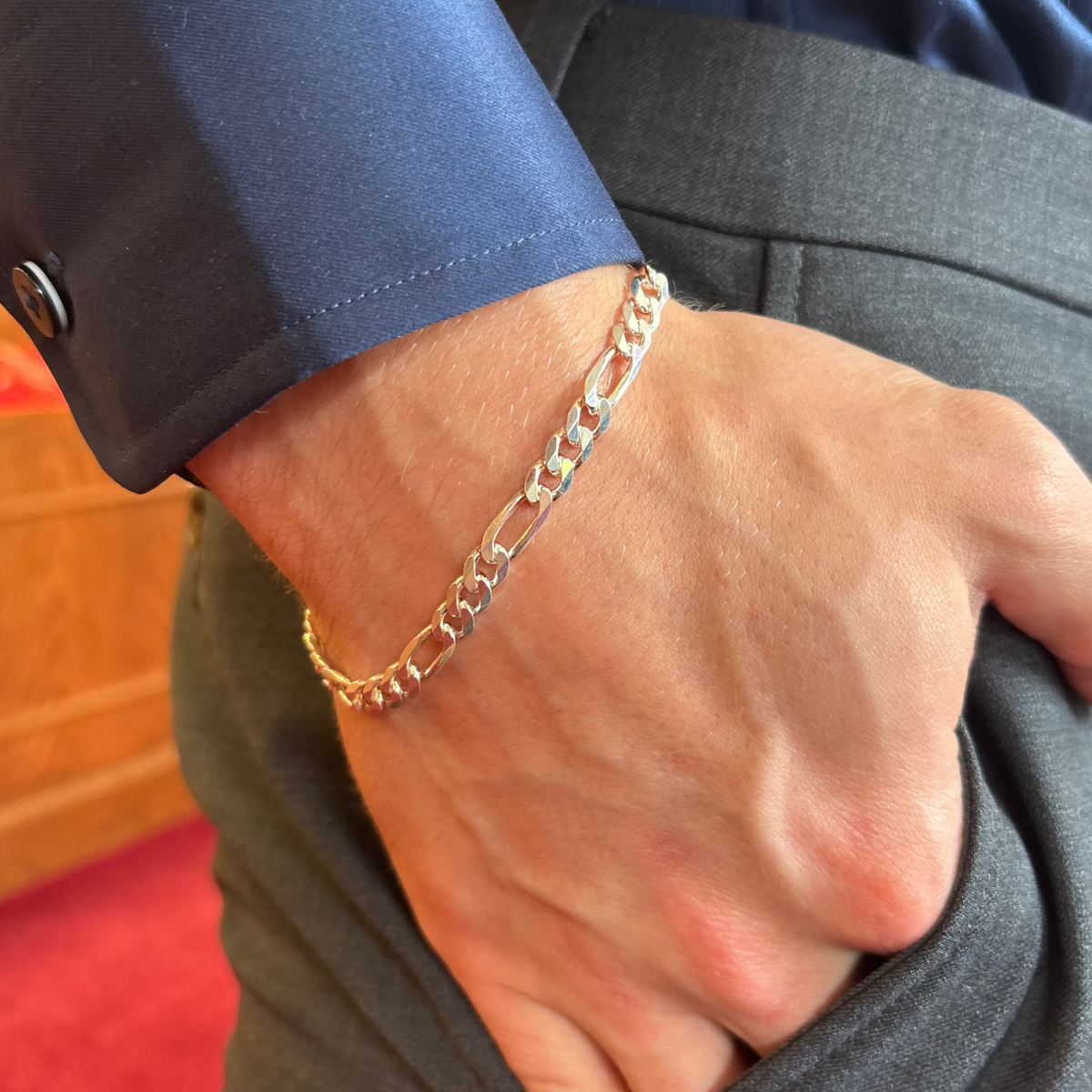 Sterling Silver Figaro Bracelet