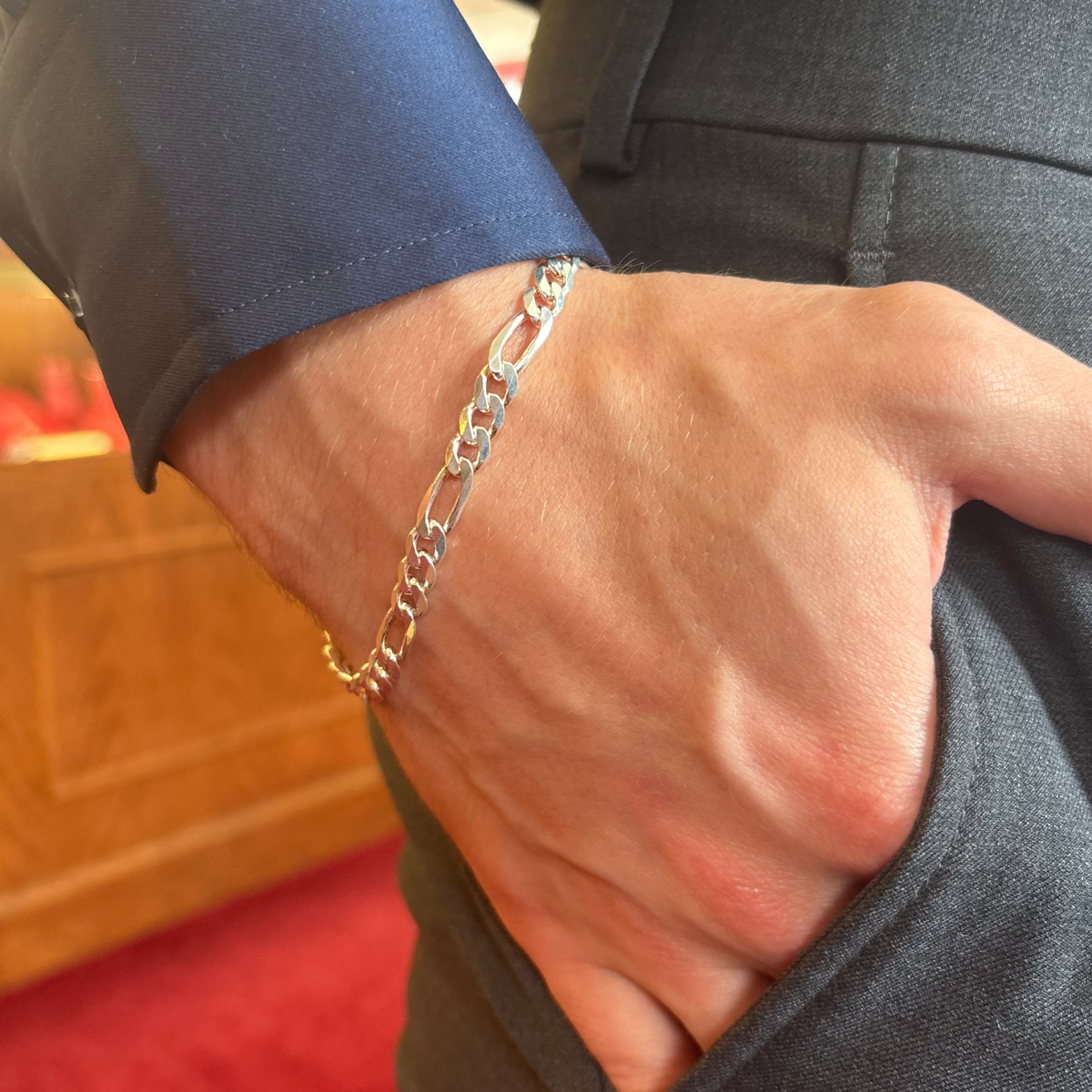 Sterling Silver Figaro Bracelet