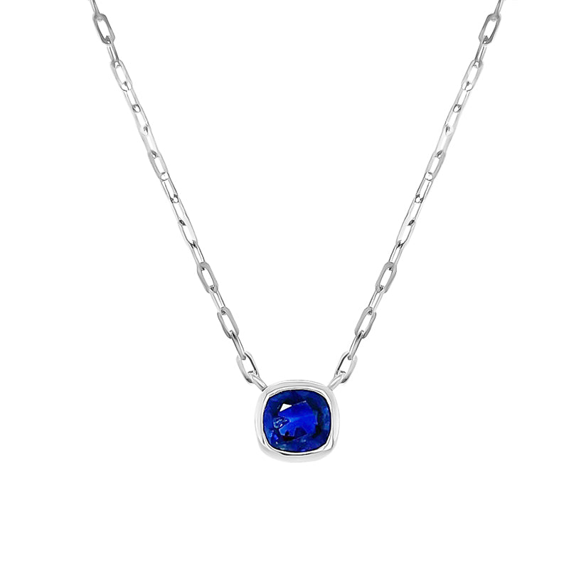Sapphire Solitaire Necklace