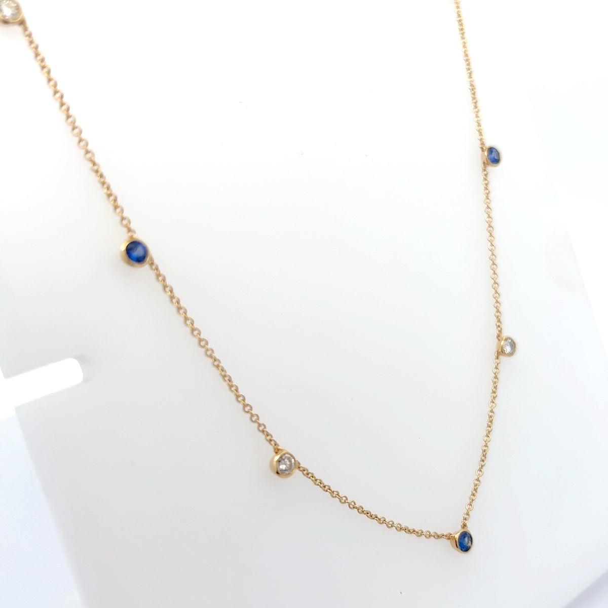 Sapphire and Diamond-by-the-yard Necklace