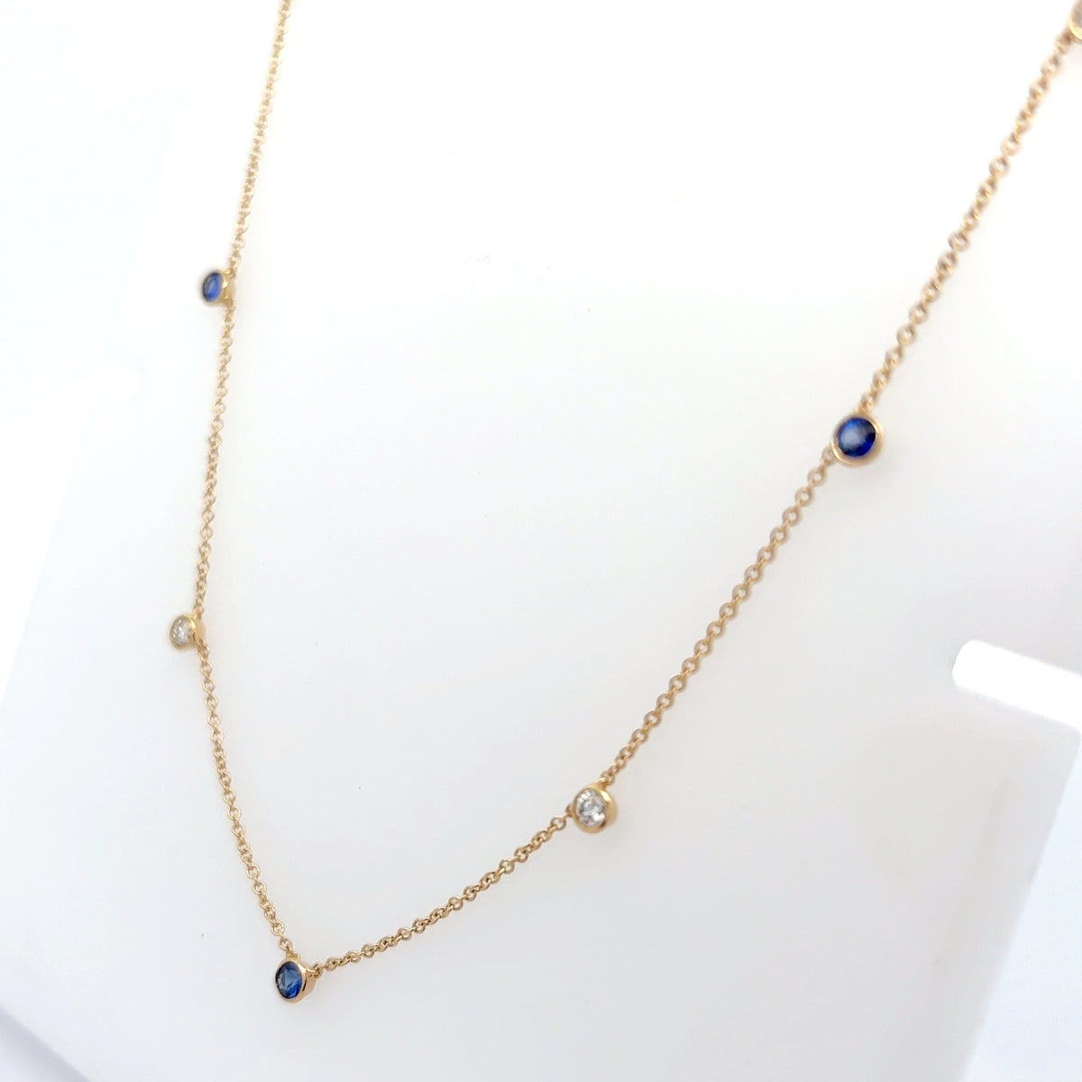Sapphire and Diamond-by-the-yard Necklace