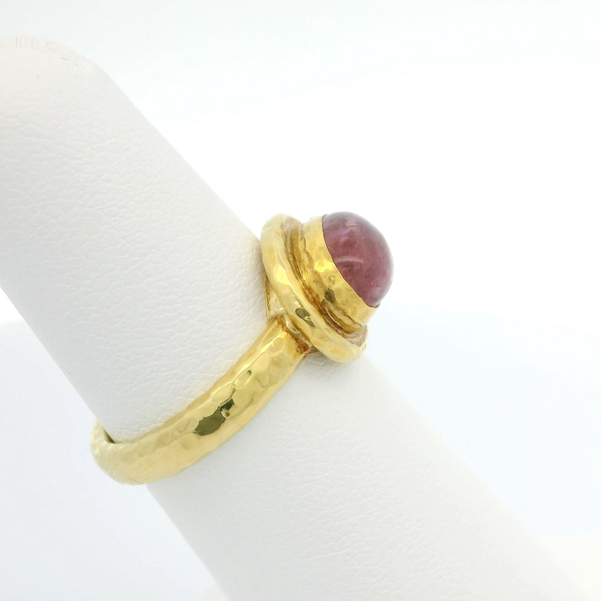 Rubellite Hammered Ring