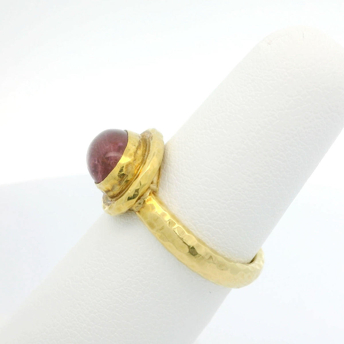 Rubellite Hammered Ring