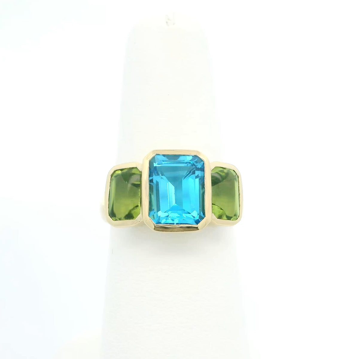 Blue Topaz and Peridot Ring