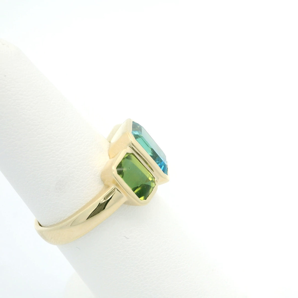Blue Topaz and Peridot Ring