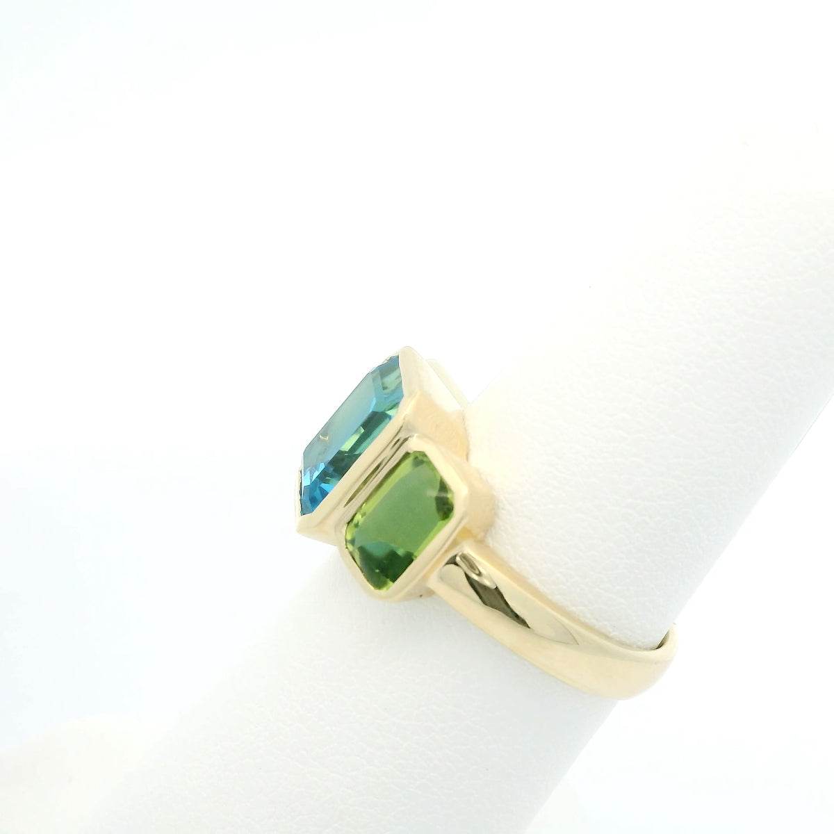 Blue Topaz and Peridot Ring