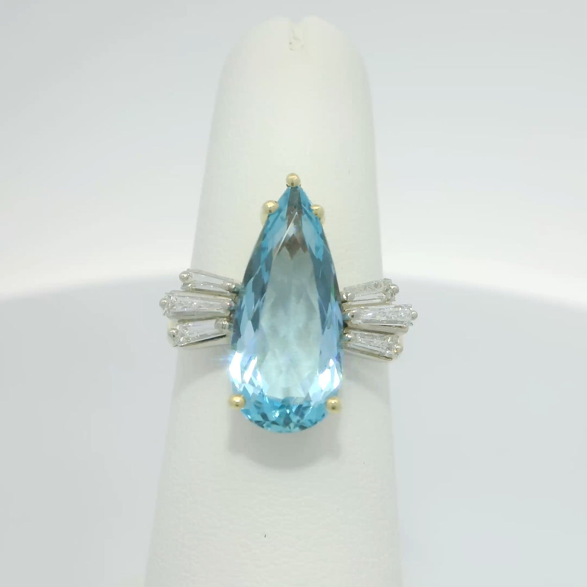 Aquamarine & Diamond Ring