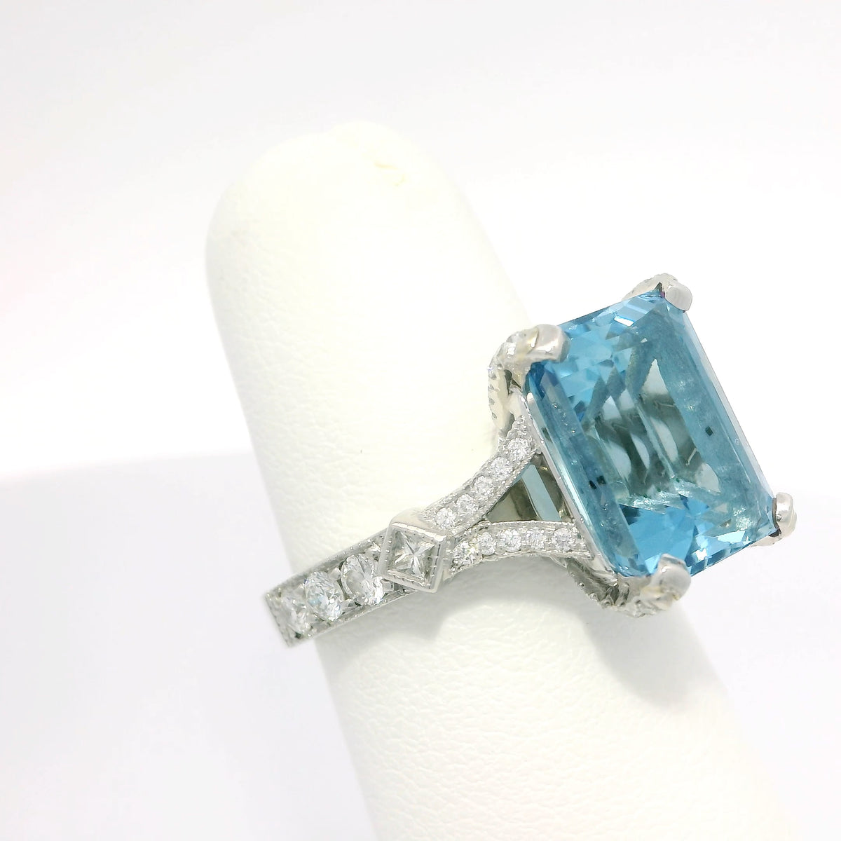 Aquamarine and Diamond Ring