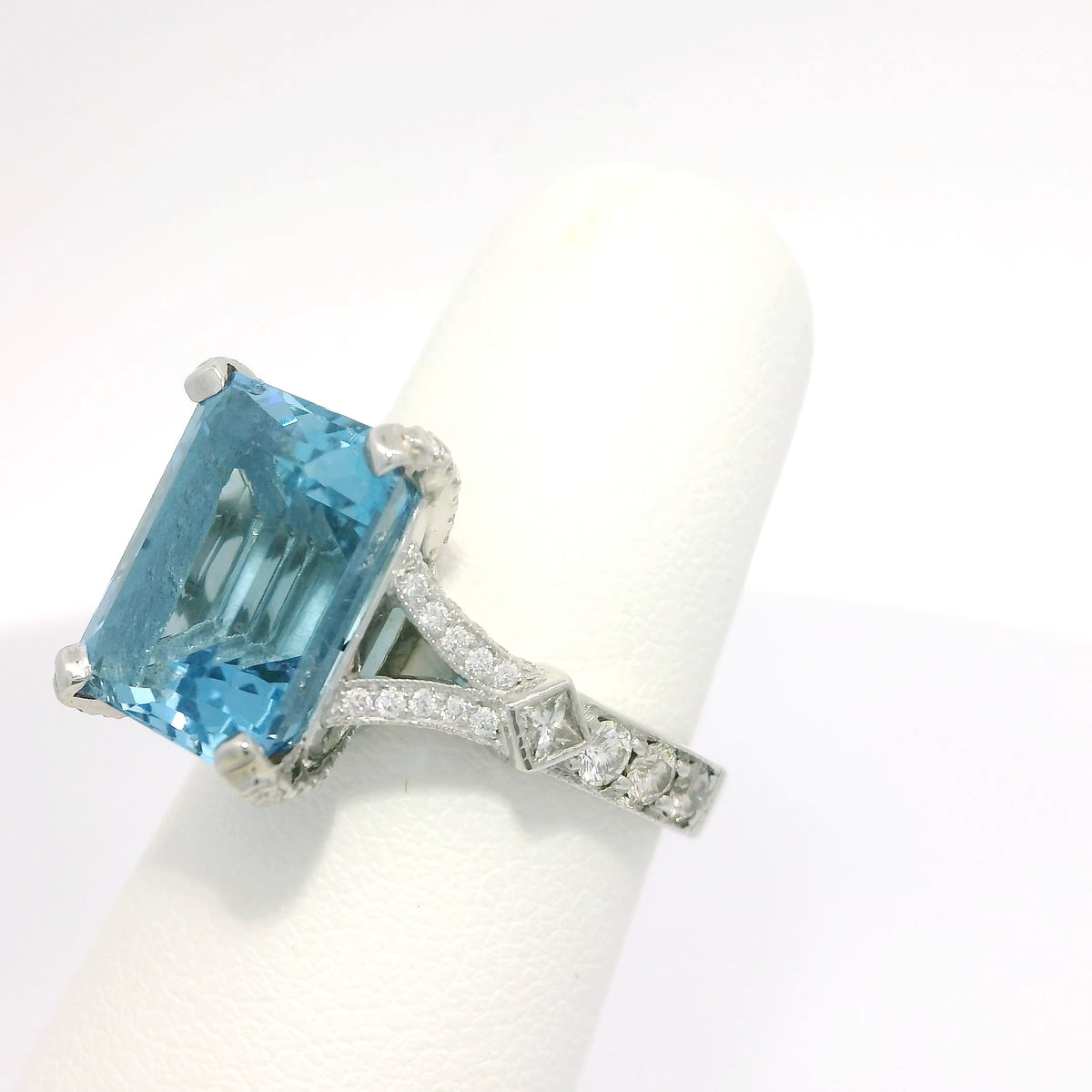 Aquamarine and Diamond Ring