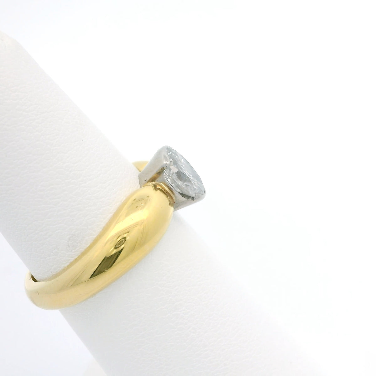 Partial Bezel Set Oval Engagement Ring