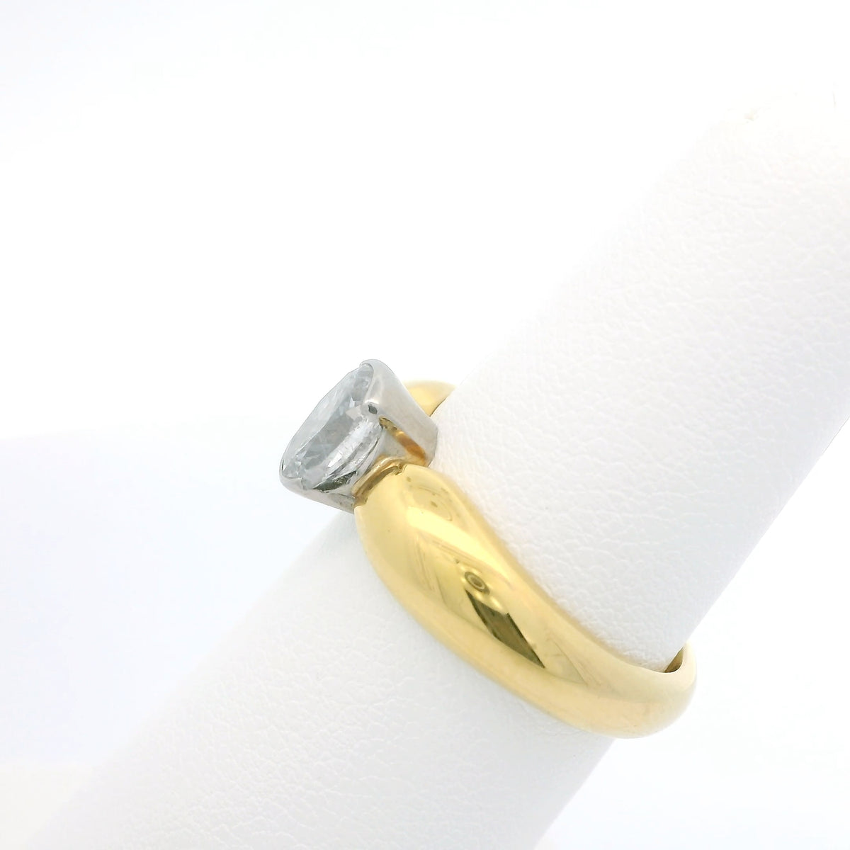 Partial Bezel Set Oval Engagement Ring