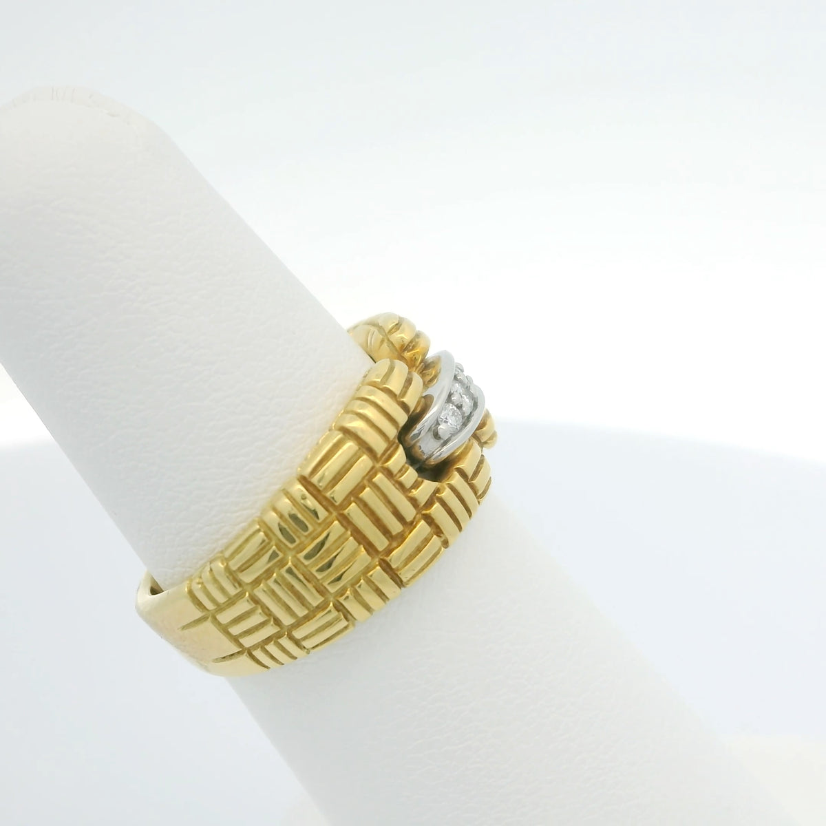 Parquet Two Tone Ring with Open Metal