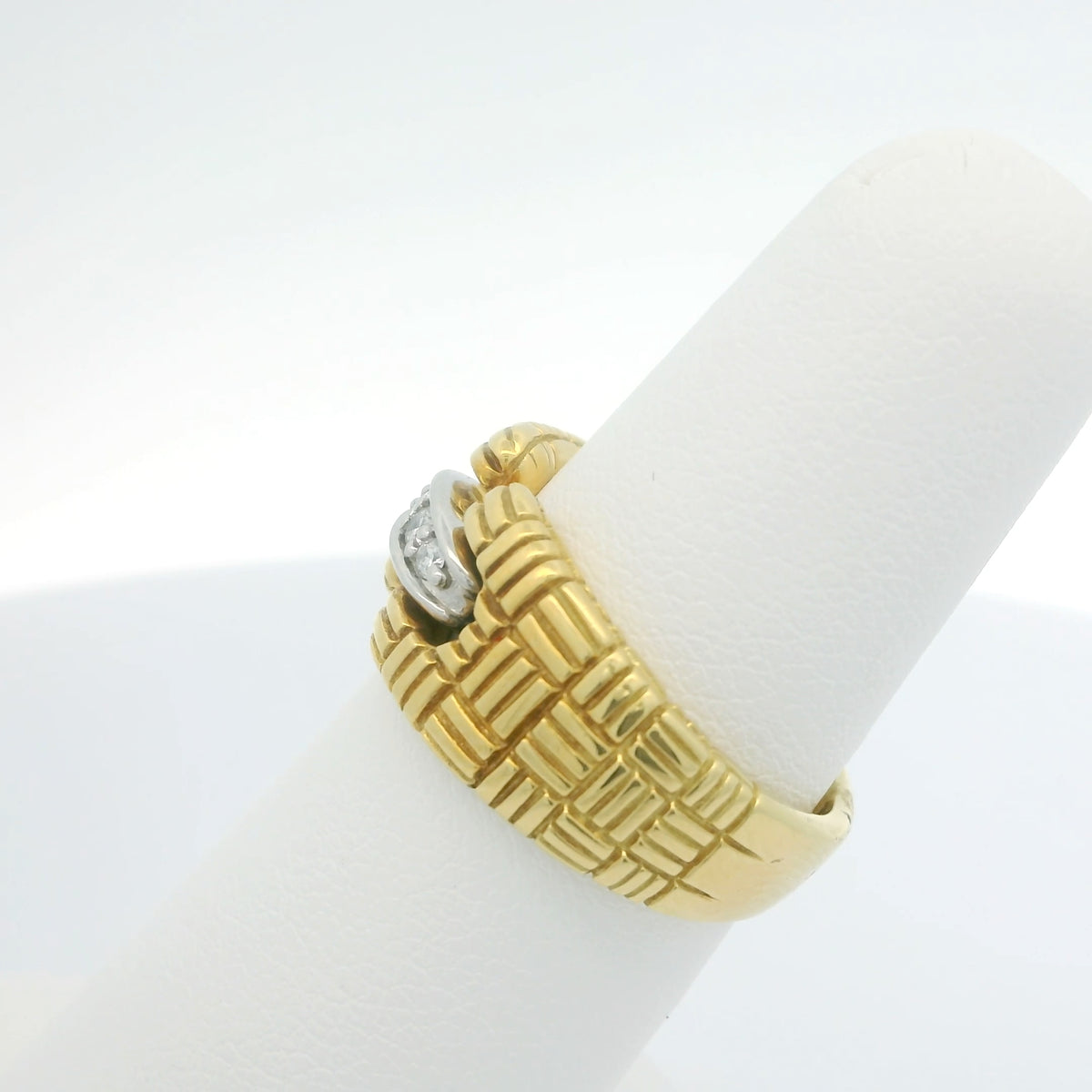 Parquet Two Tone Ring with Open Metal