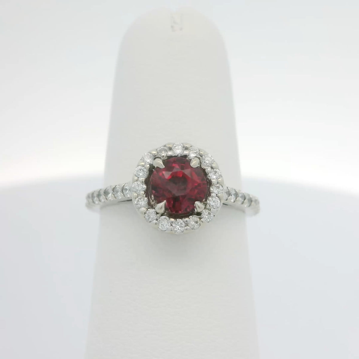 Ruby and Diamond Halo Ring