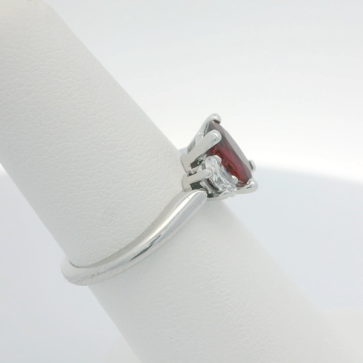 Ruby and Diamond Three Stone Ring