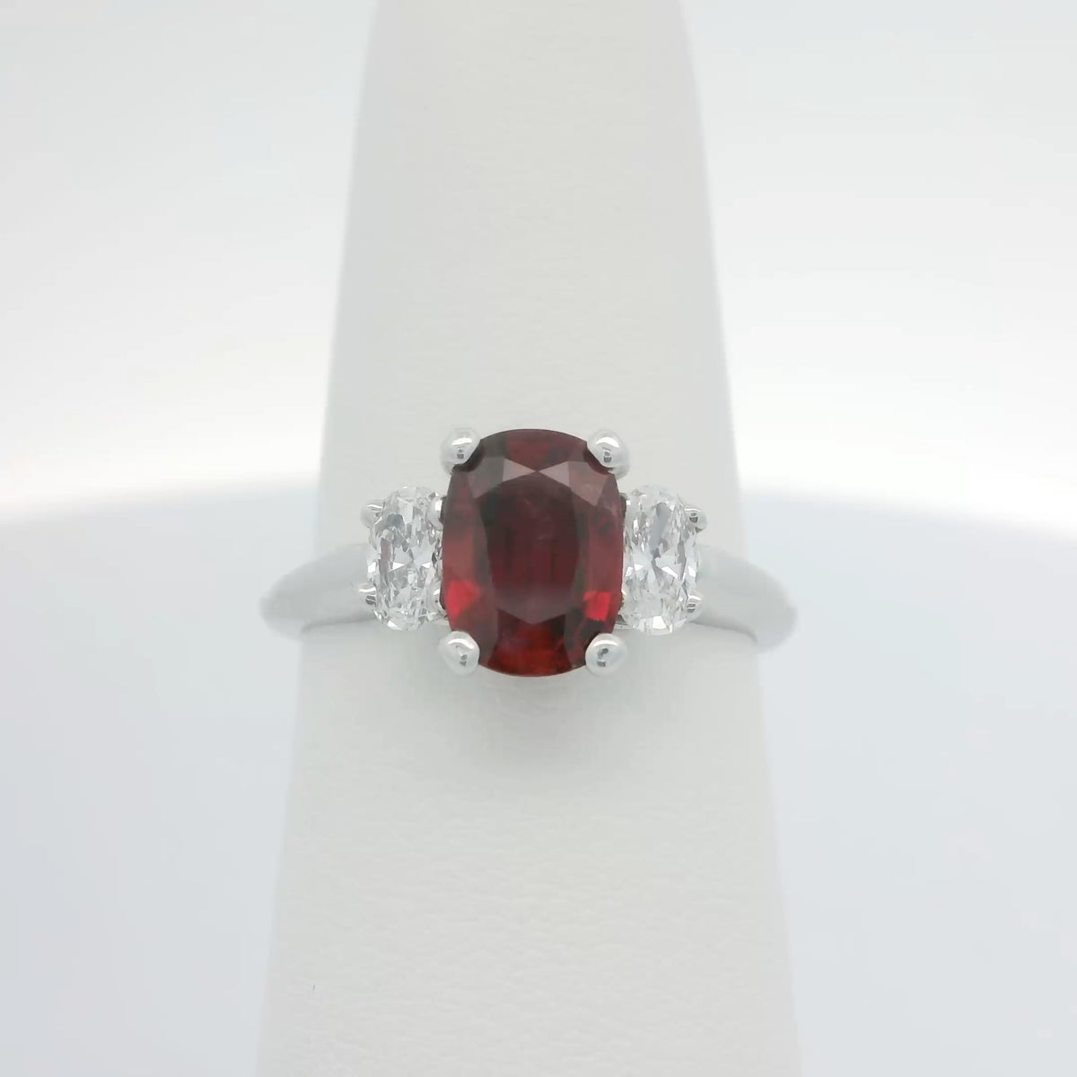 Ruby and Diamond Three Stone Ring