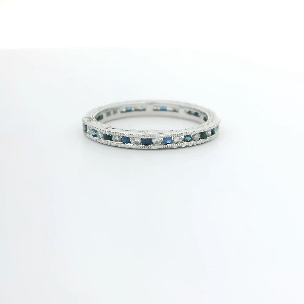 Sapphire and Diamond Eternity Band