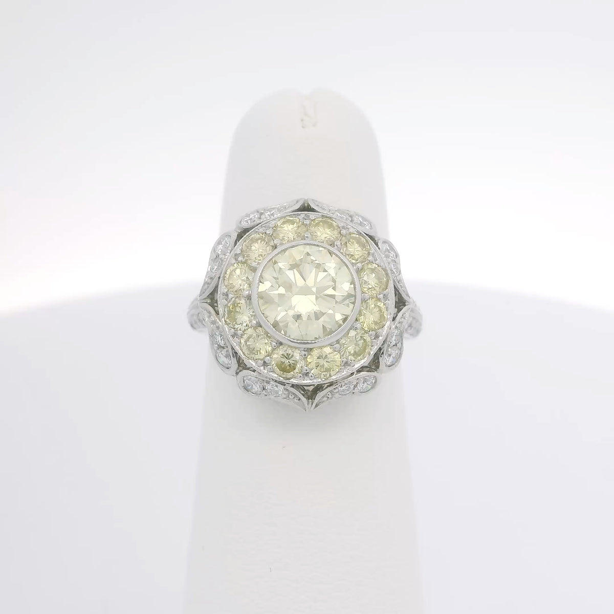 Fancy Yellow and White Diamond Ring