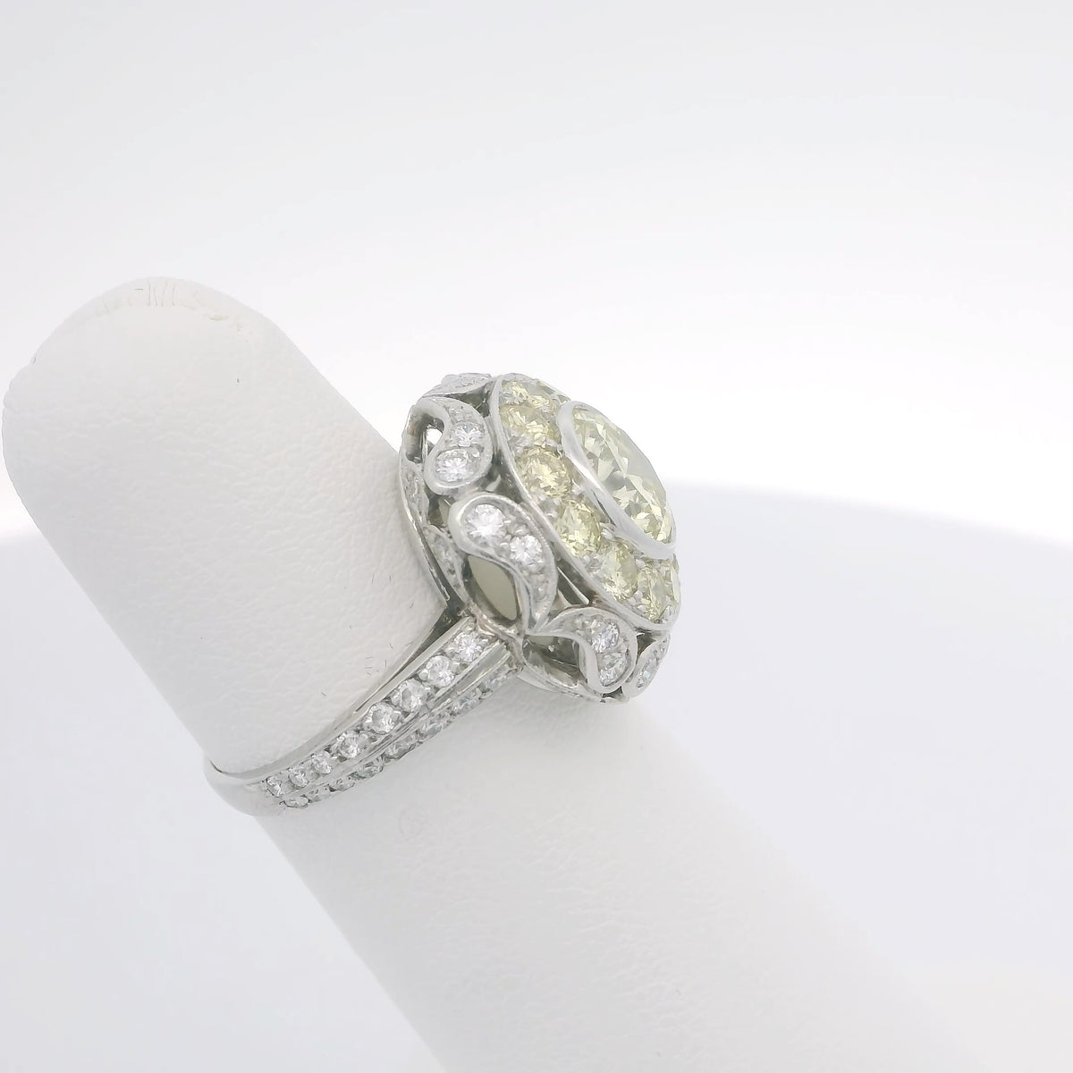 Fancy Yellow and White Diamond Ring