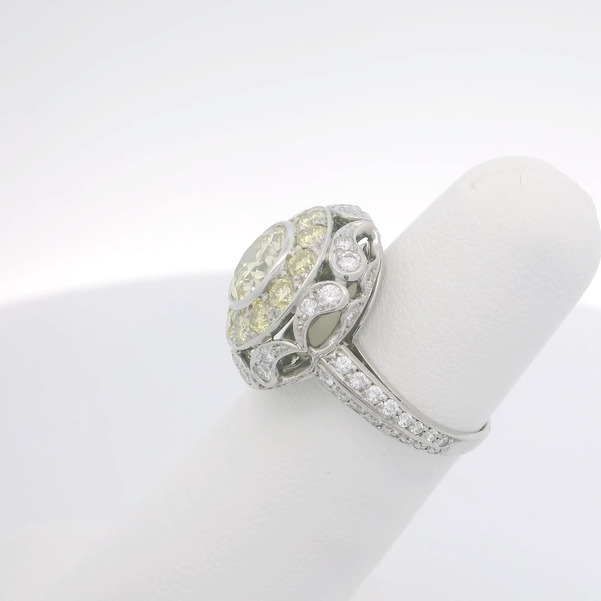 Fancy Yellow and White Diamond Ring