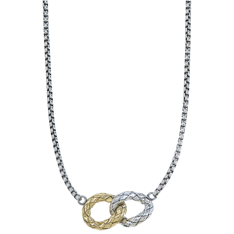 Two Tone Interlocking Link Necklace