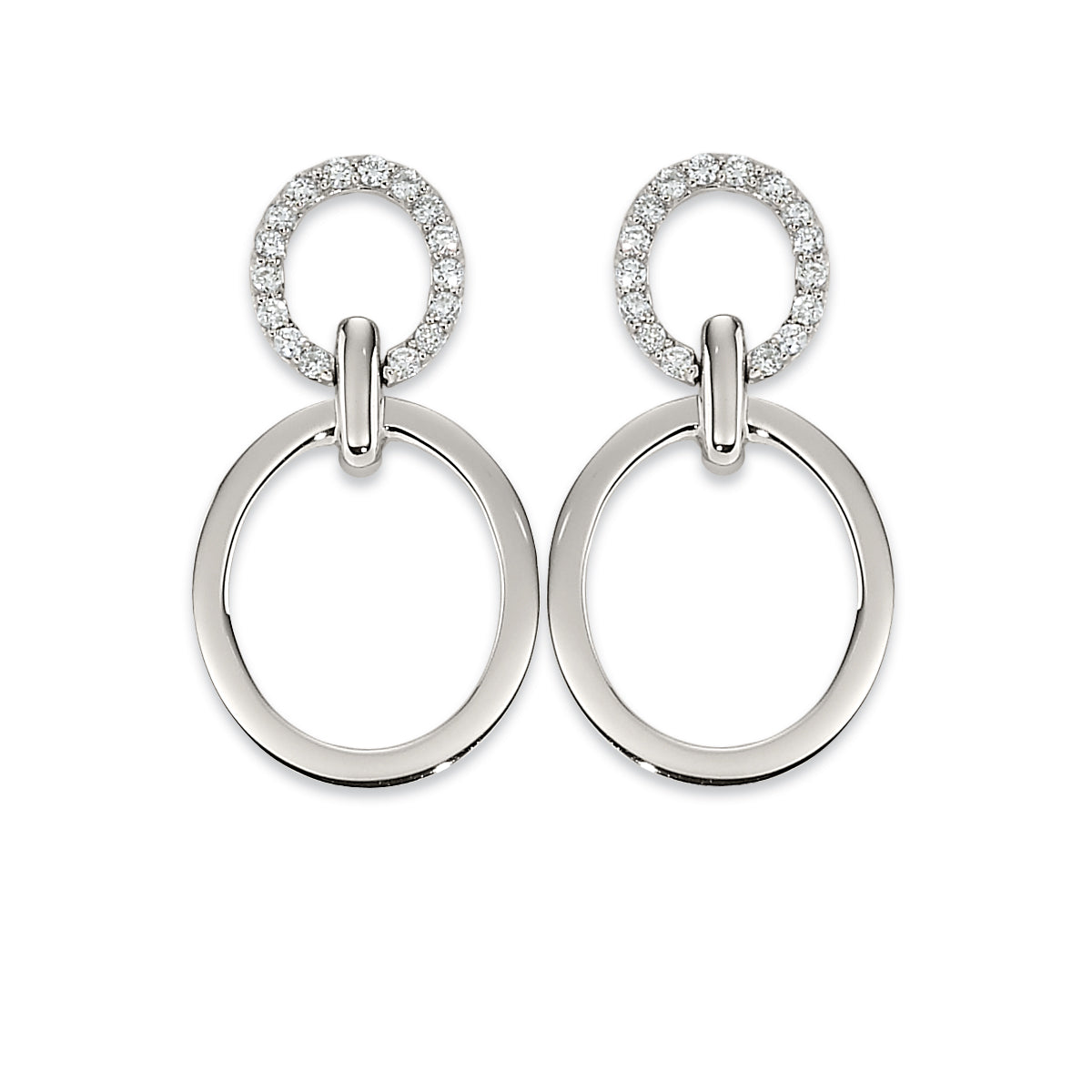 Drop Diamond Circle Earrings