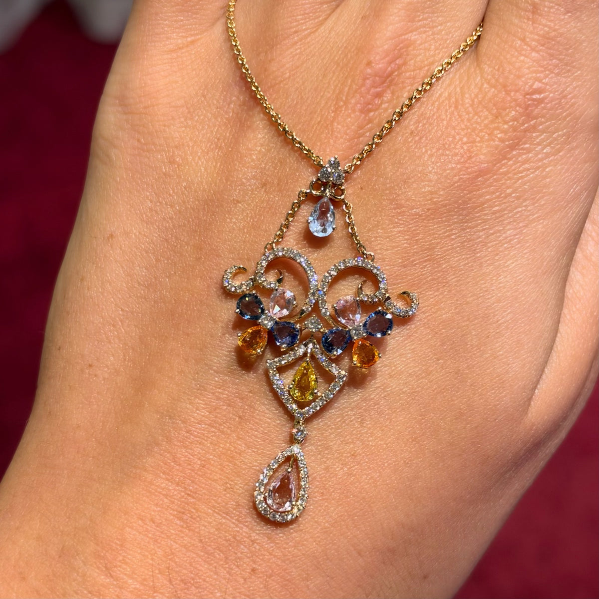 Multi Colored Fancy Sapphire Necklace