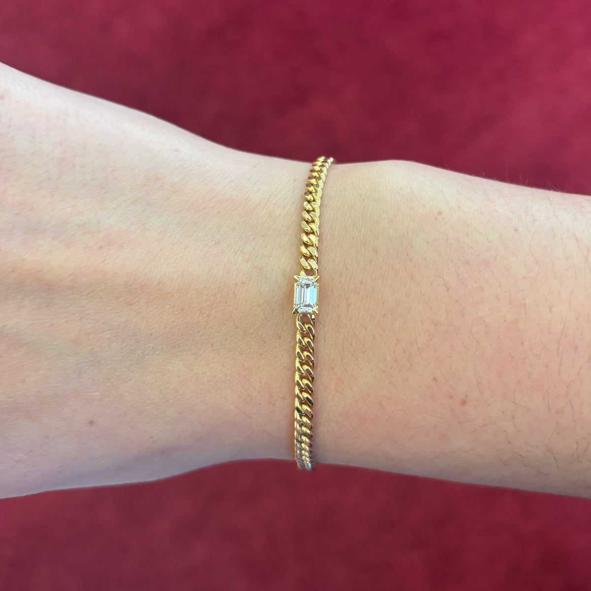 GIA Emerald Cut Diamond Bracelet
