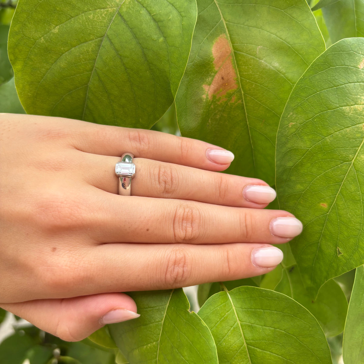 Platinum Bezel Set Solitare