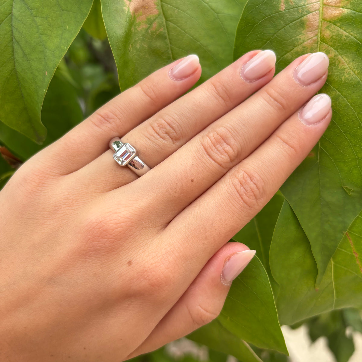 Platinum Bezel Set Solitare