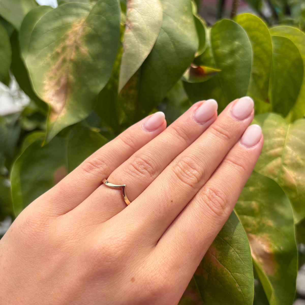 Yellow Gold V-Shape Band