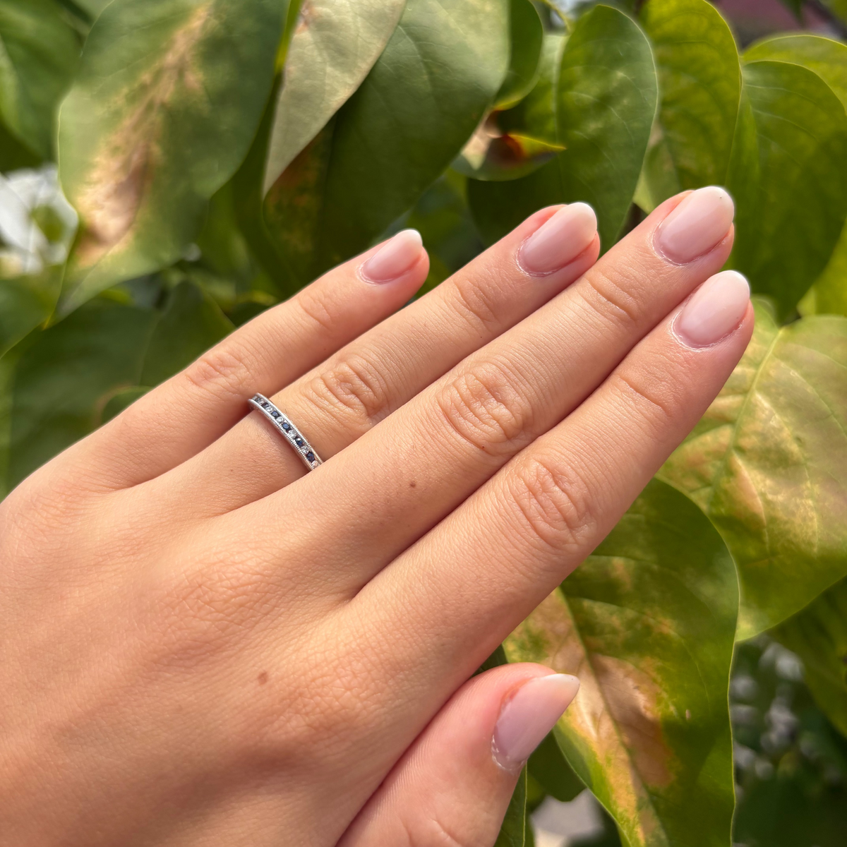 Sapphire and Diamond Eternity Band