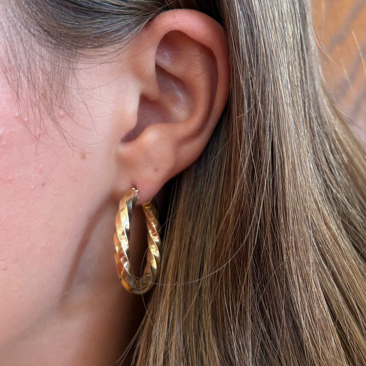 Yellow Gold Twist Hoops