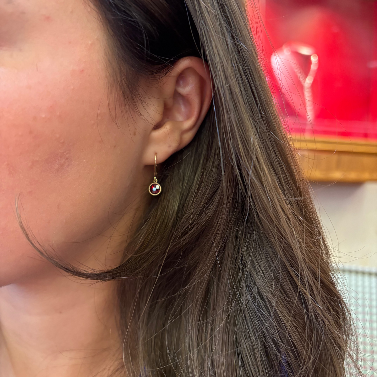 Garnet Drop Earrings