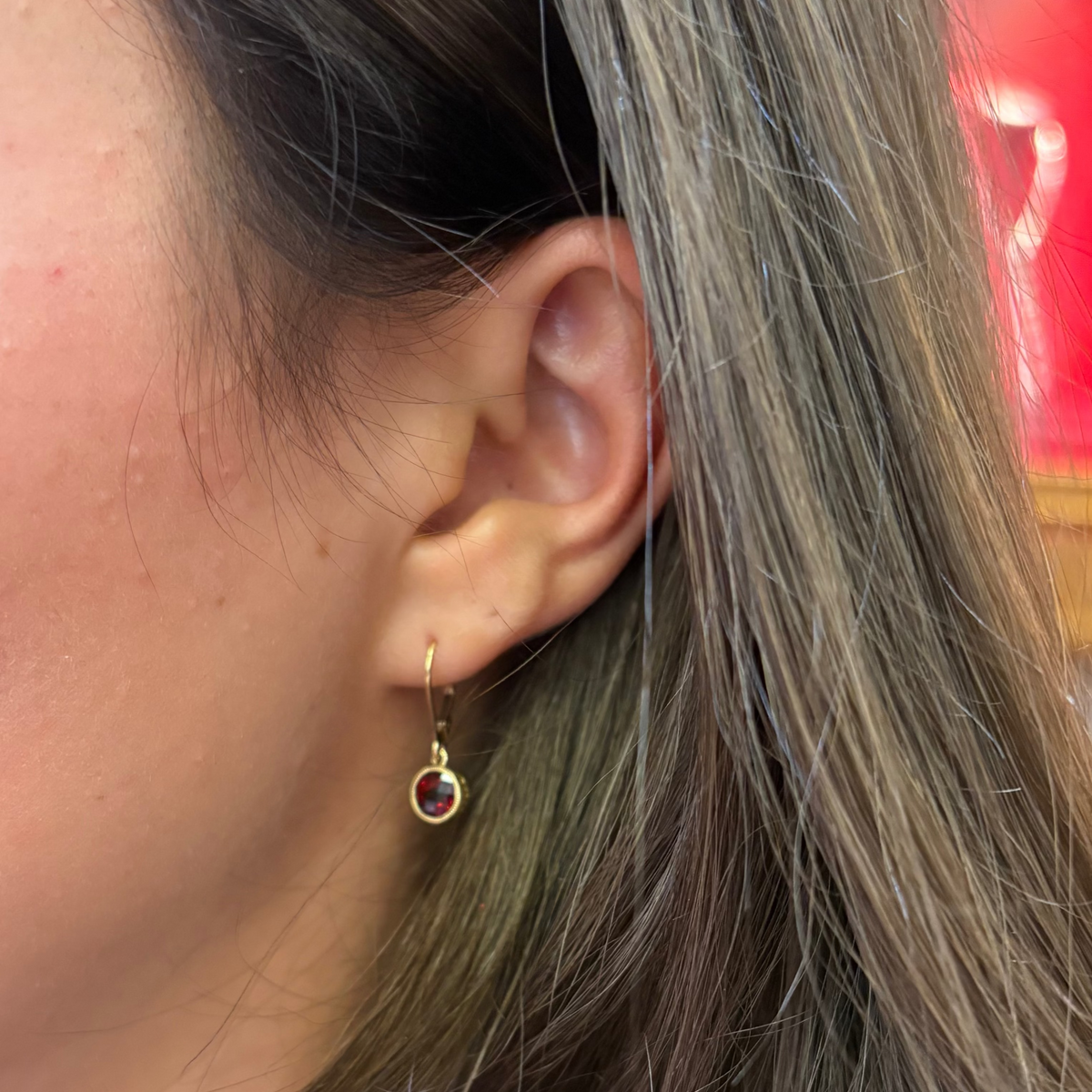 Garnet Drop Earrings