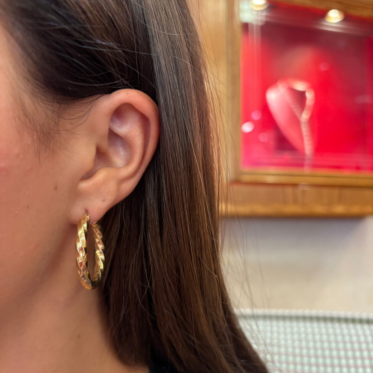 Yellow Gold Twist Hoops