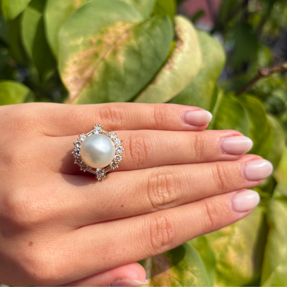 Pearl and Diamond Cocktail Ring