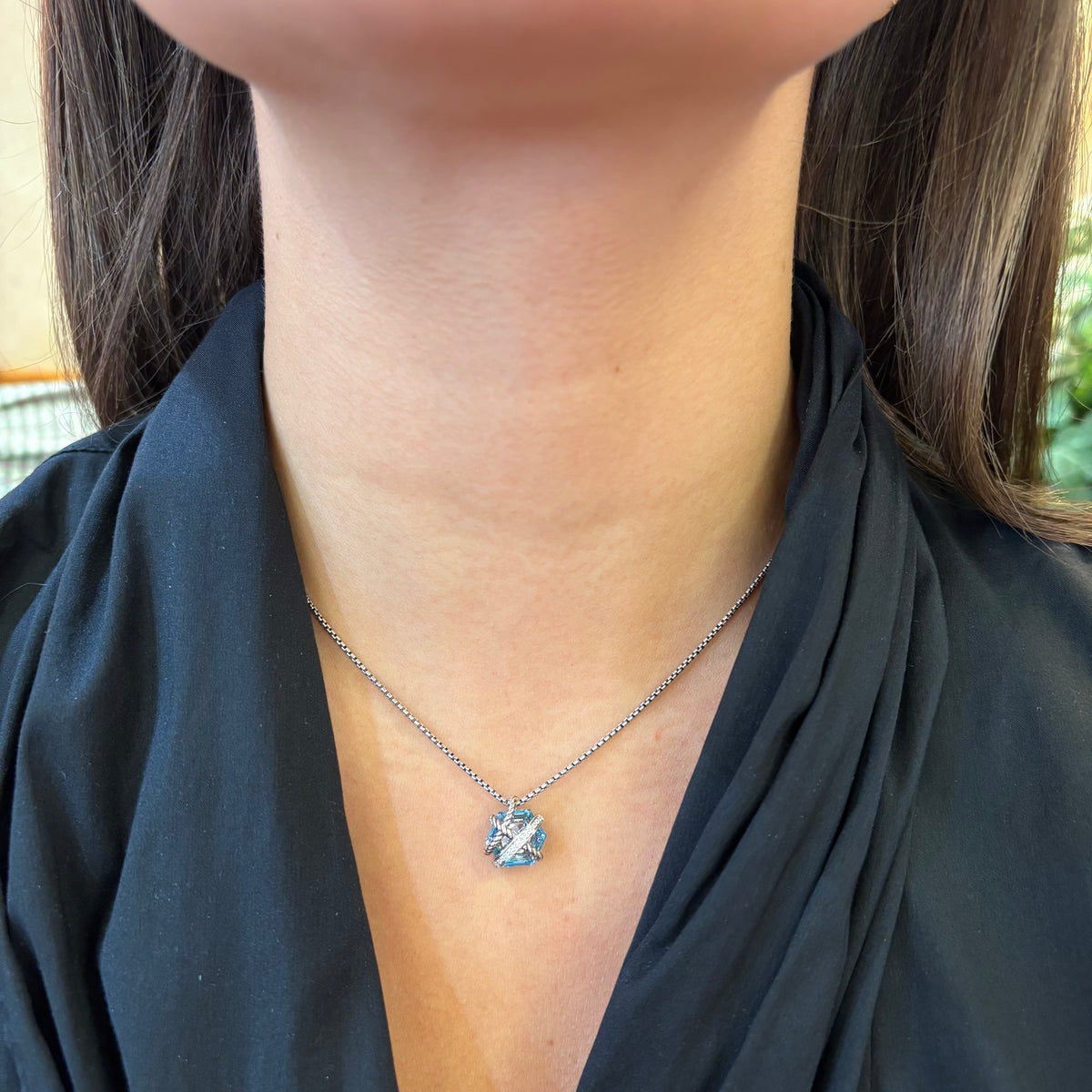 David Yurman Blue Topaz Necklace