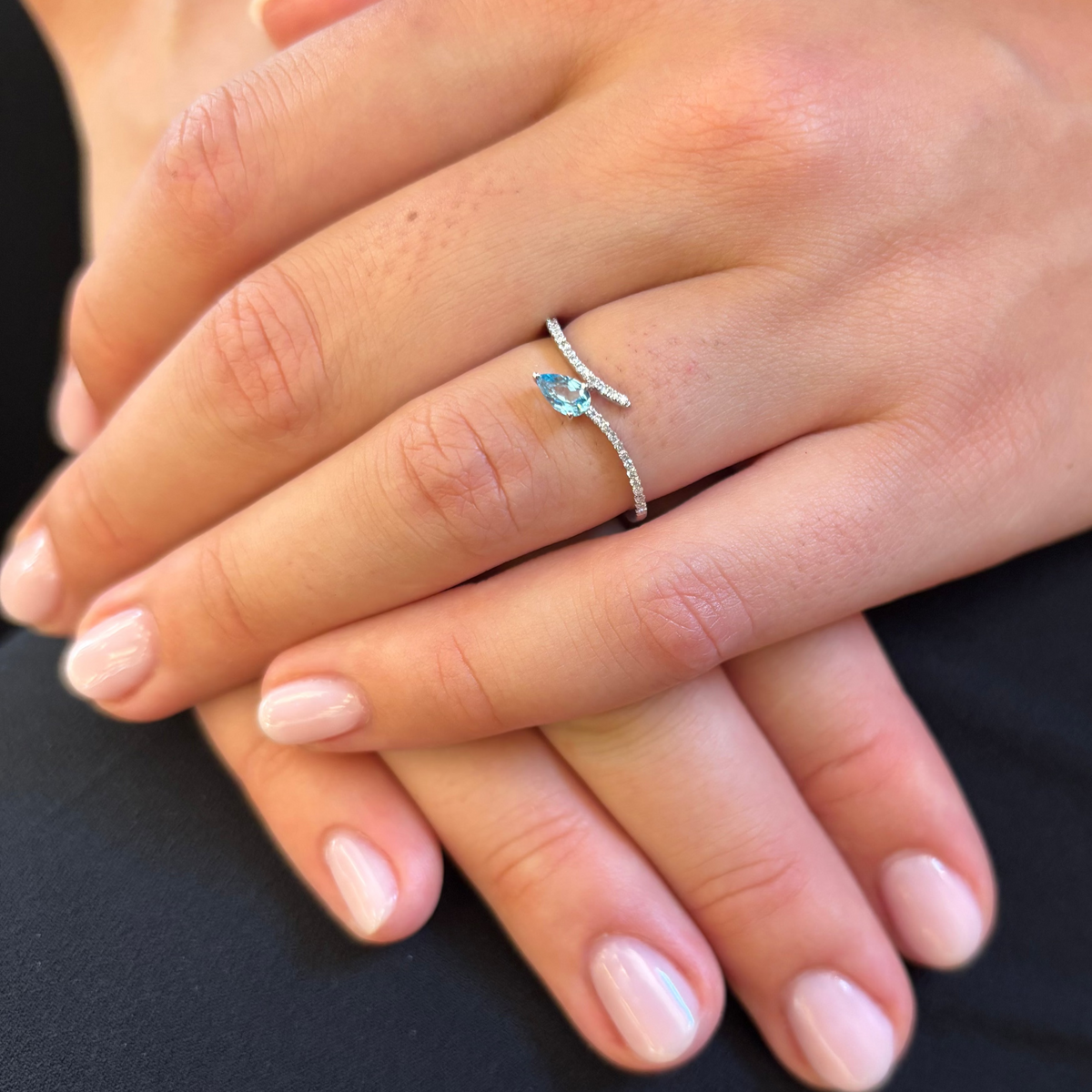 Blue Topaz Bypass Ring