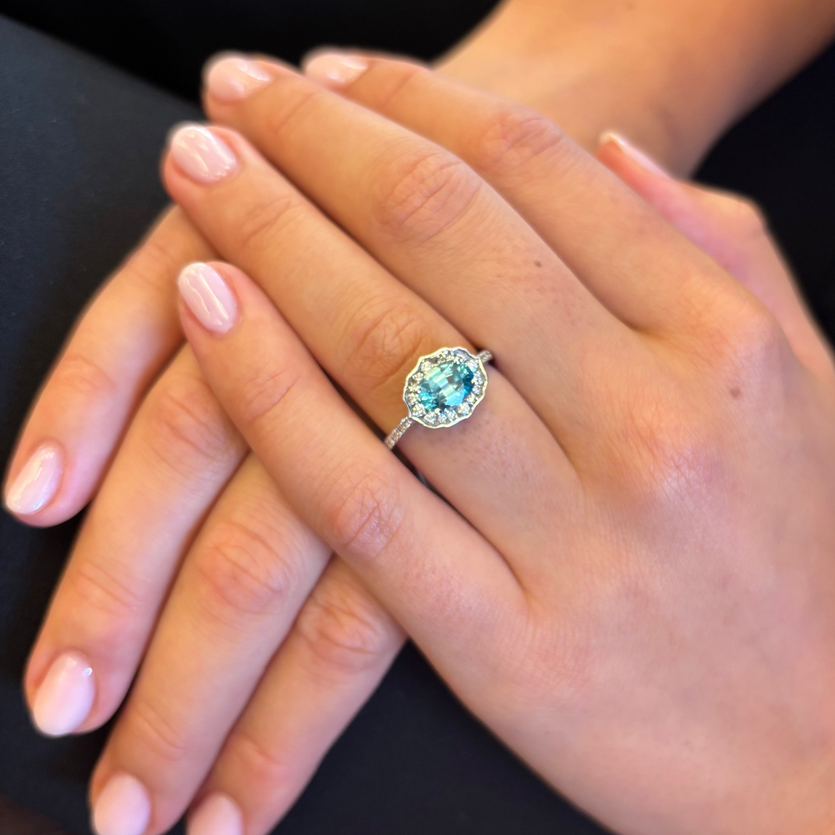 Blue Zircon Ring