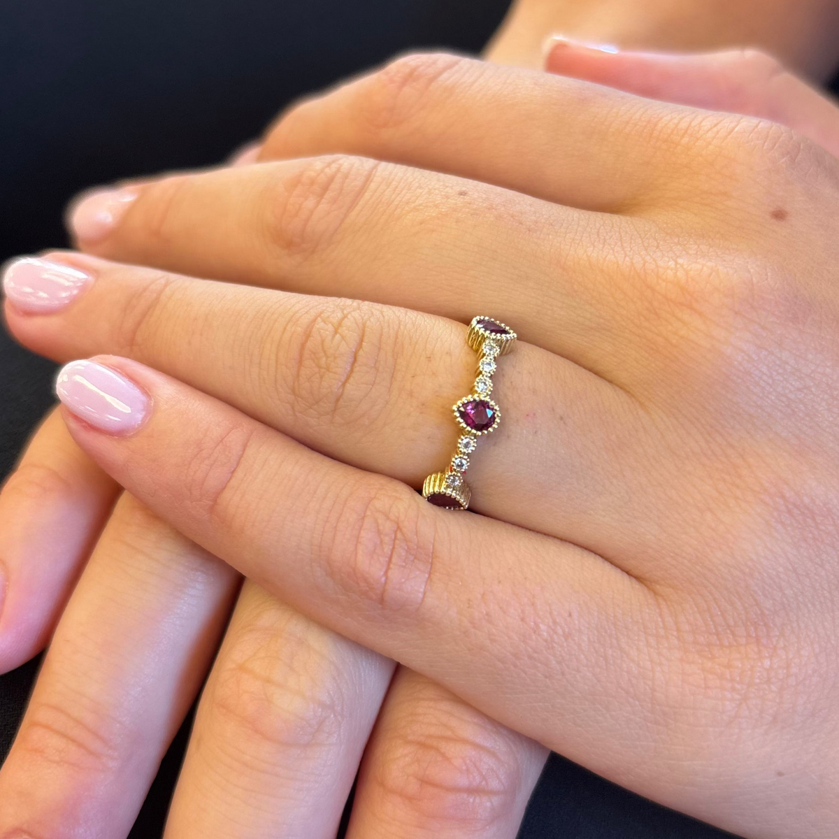 Stackable Ruby and Diamond Ring