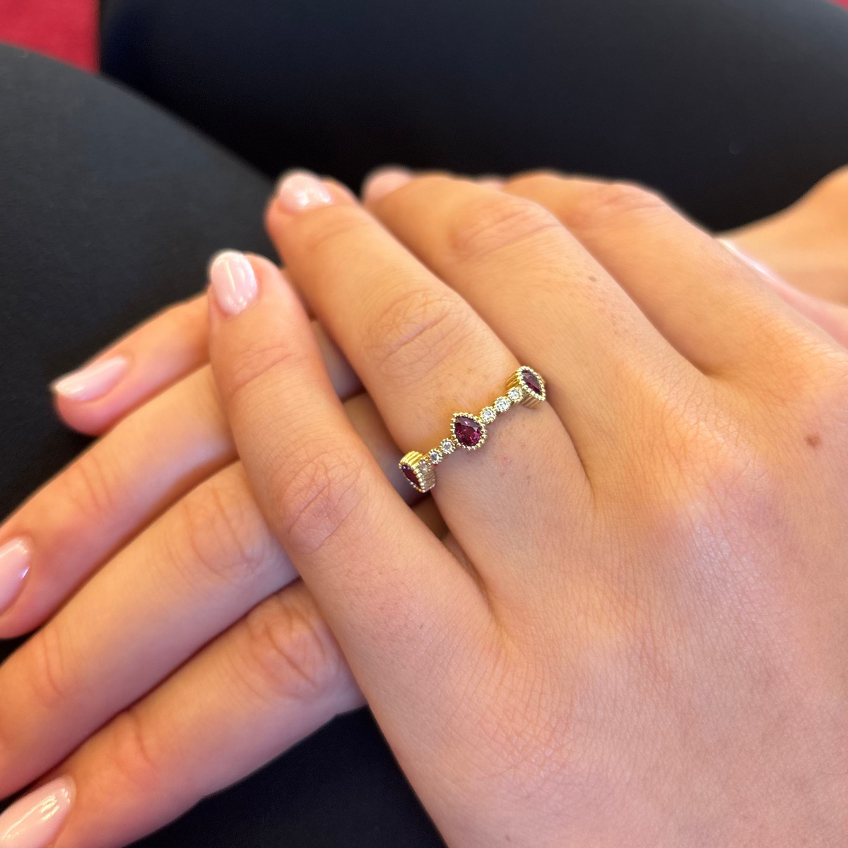 Stackable Ruby and Diamond Ring