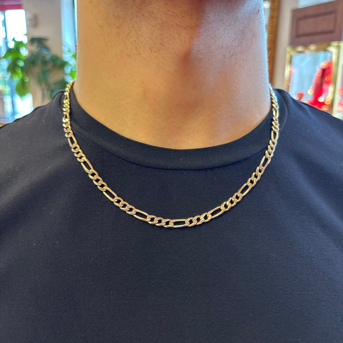 Solid Gold Figaro Chain