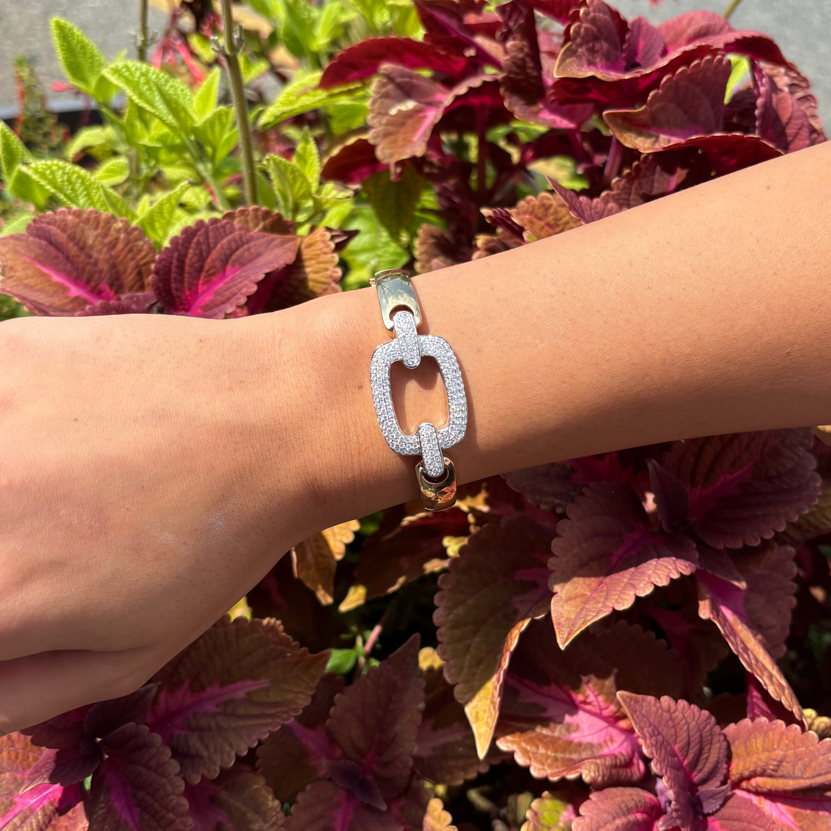 Hinged Bangle with Diamonds