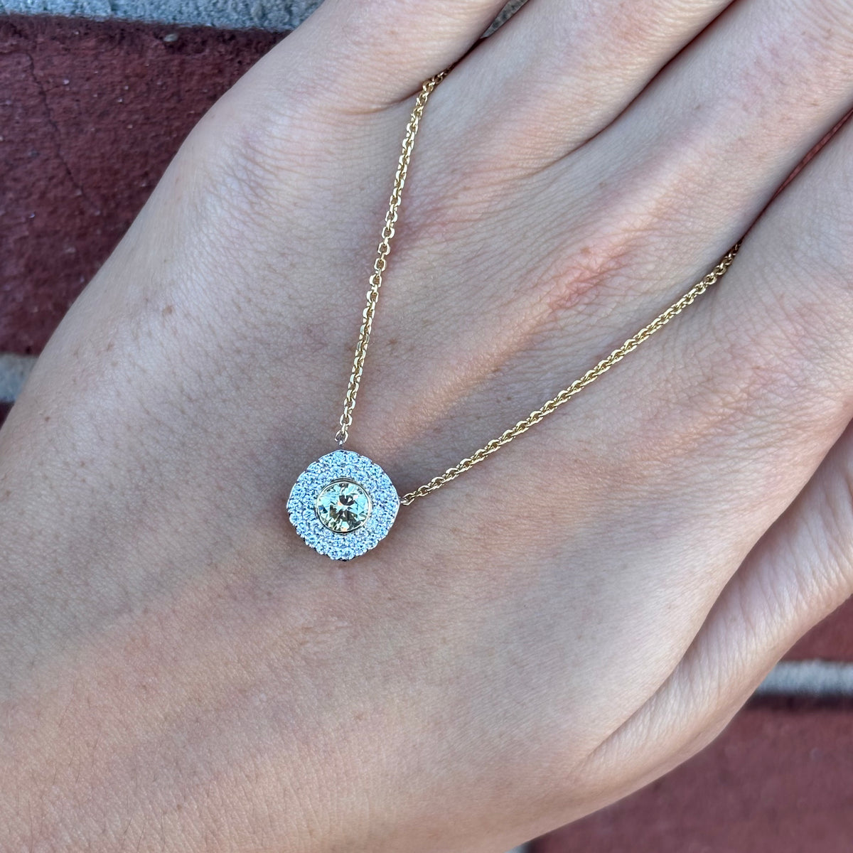 Fancy Light Yellow Diamond Necklace