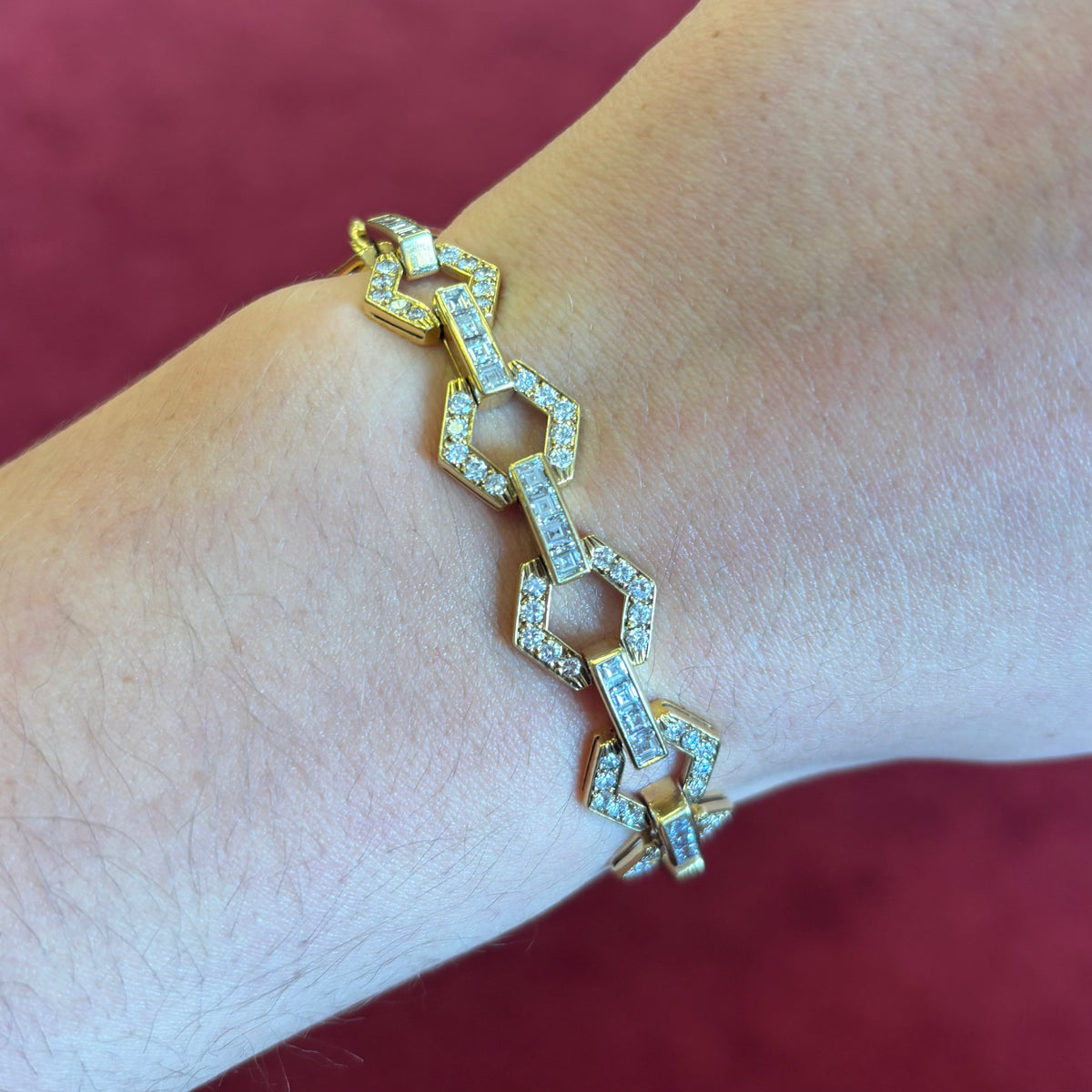 Open Metal Fancy Diamond Bracelet