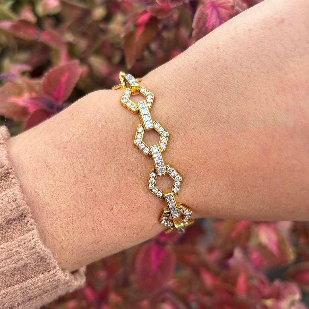 Open Metal Fancy Diamond Bracelet