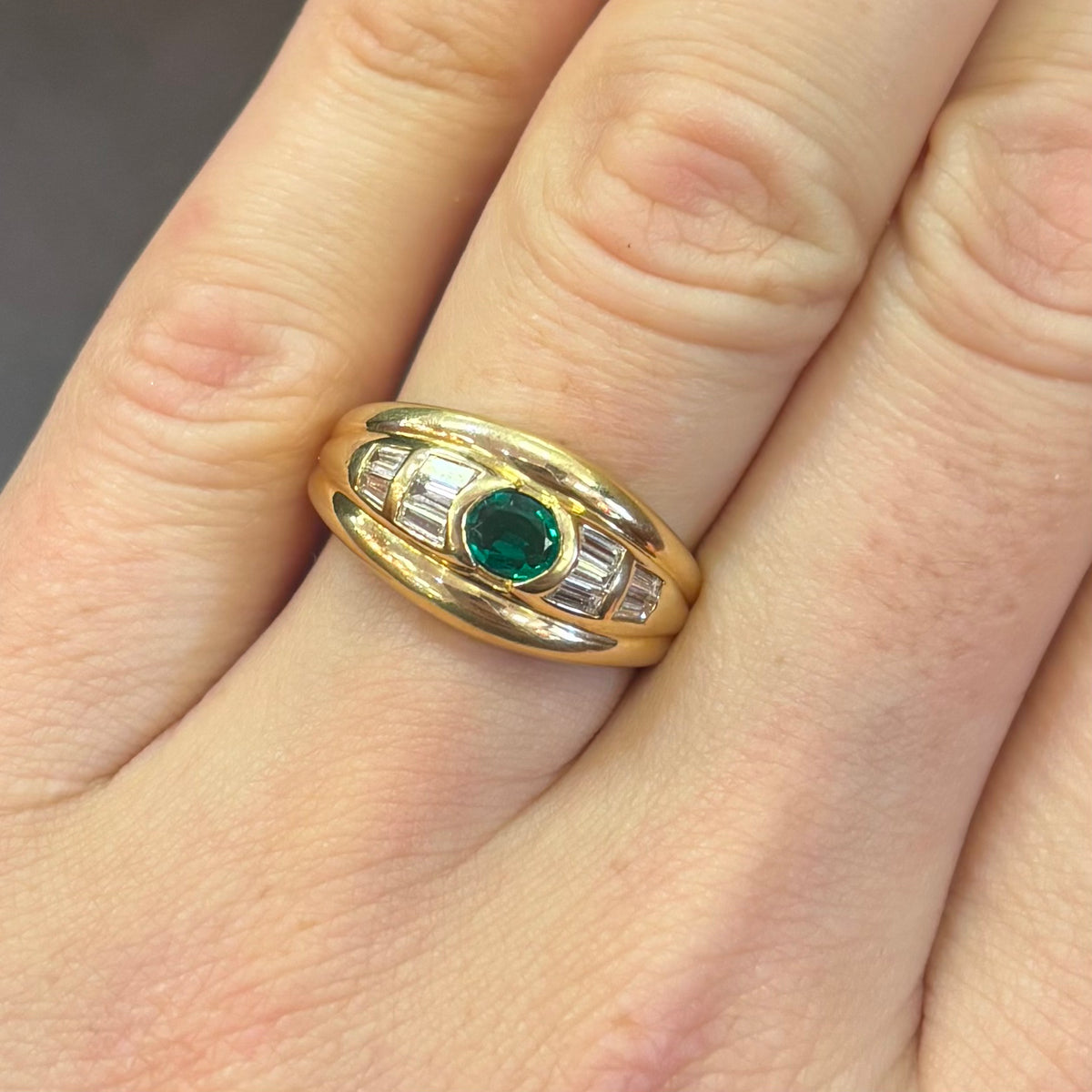 Emerald and Diamond Wide Band