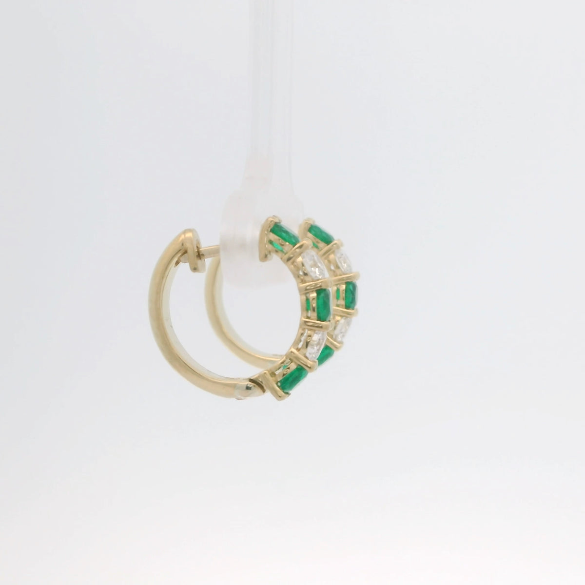 Emerald and Diamond Hoops