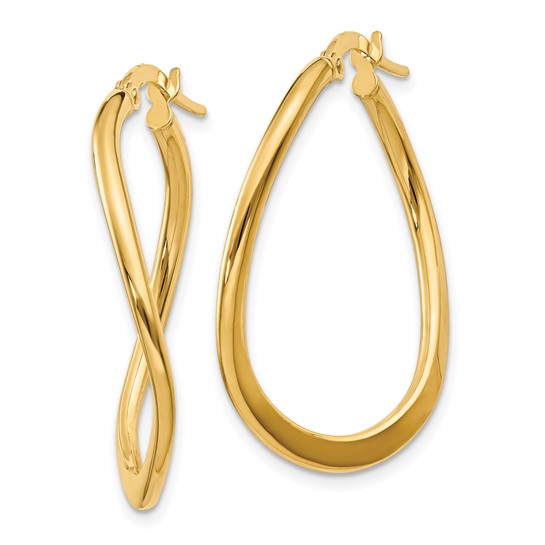 Tapered Twist Gold Hoops